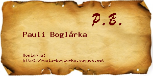 Pauli Boglárka névjegykártya